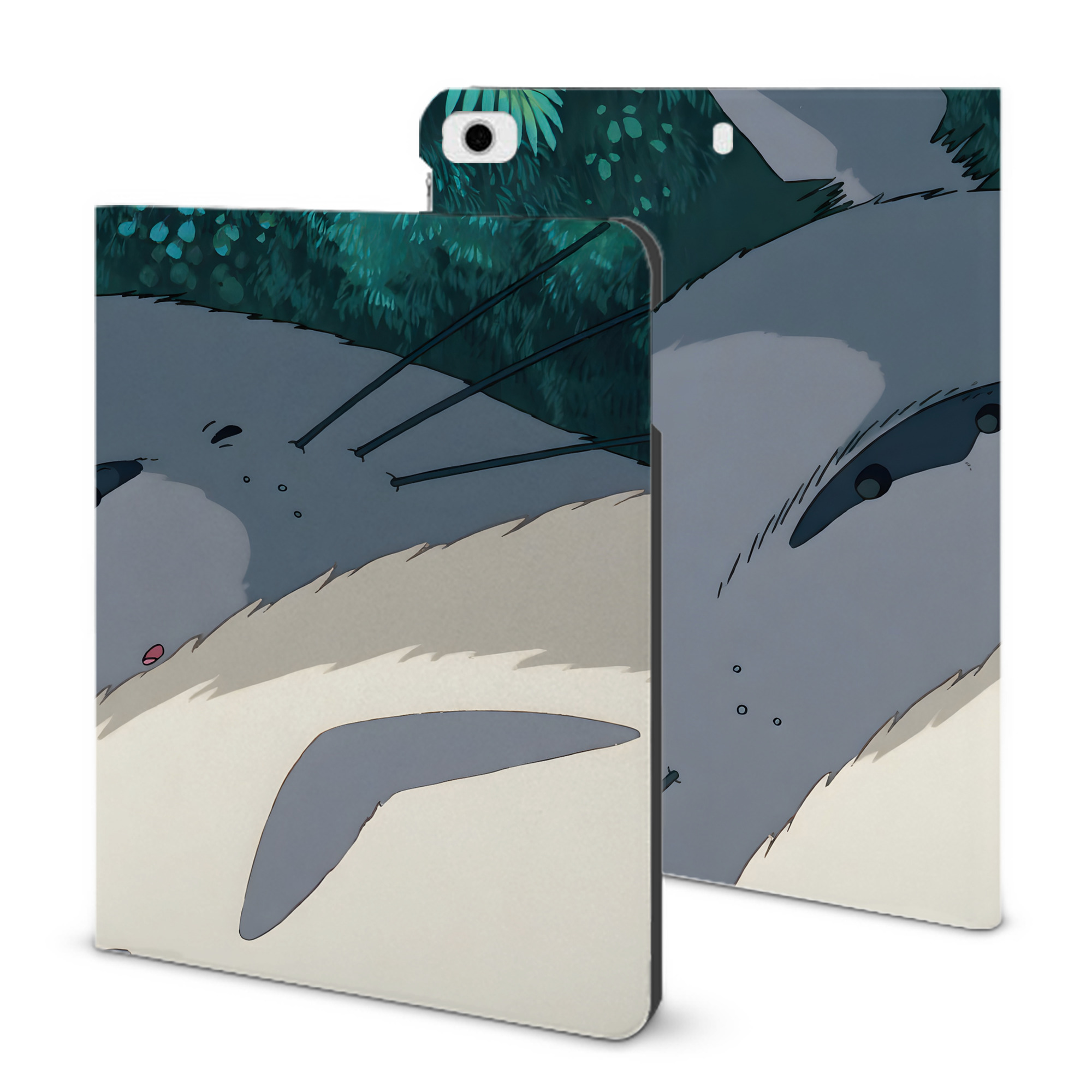 （画像用） となりのトトロ 草壁メイ 草壁サツキ My Neighbor Totoro Satsuki Kusakabe Mei Kusakabe IPad ケース ブック型 PUレザー TPU 耐衝撃 軽量 薄型 ペン収納なし 全面保護 IPad 各モデル対応
